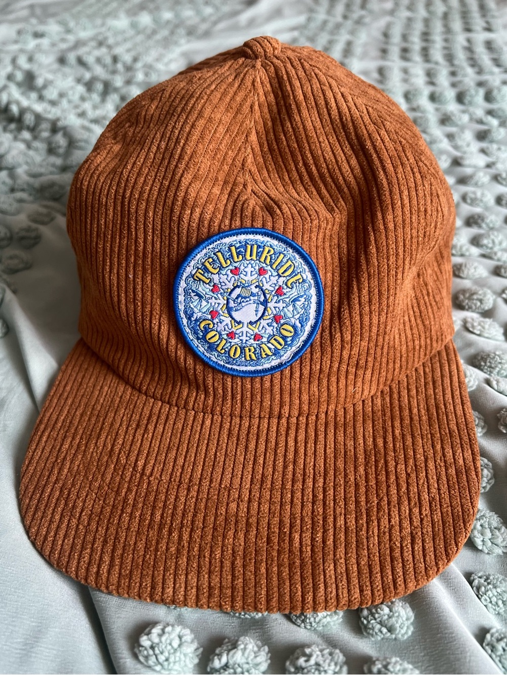 Corduroy Telluride Colorado Patch flat bill hat